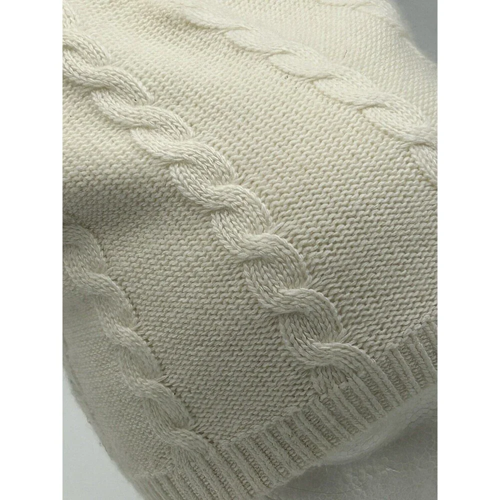 Women's Harley Davidson Ivory Cable Knit Beanie Cap Hat One Size Fits All OSFA